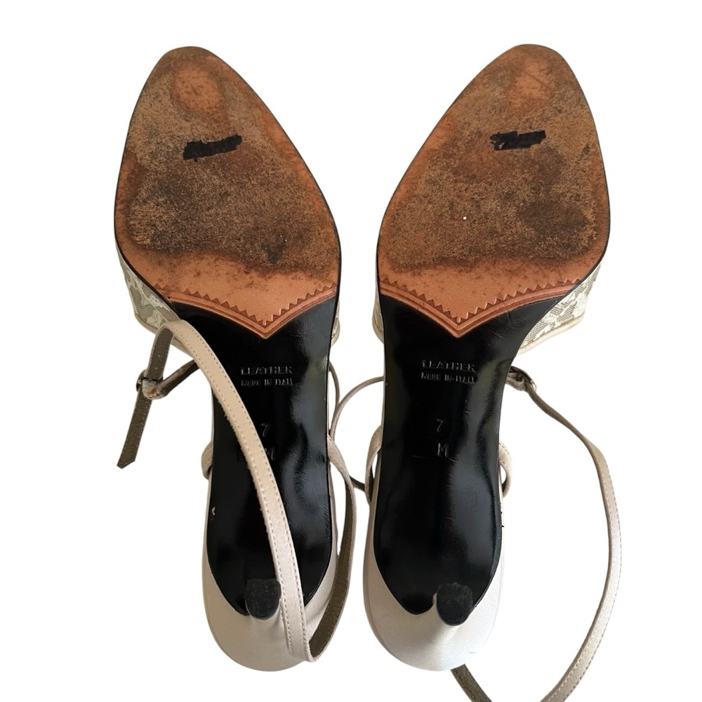 Yves Saint Laurent Beige Lace Ankle Strap Heels 7 - Picture 8 of 8